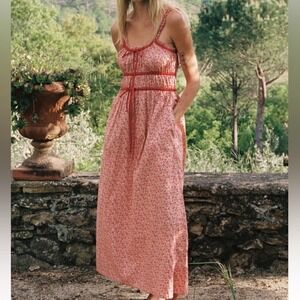 NWT Christy Dawn Truett Red Floral Maxi Dress in Summer Harvest -  Medium